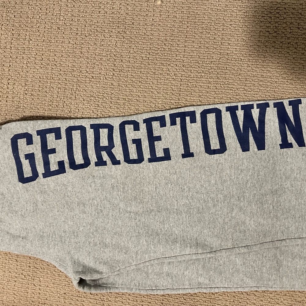 Georgetown Gray Crewneck Sweatpants with Navy Lettering